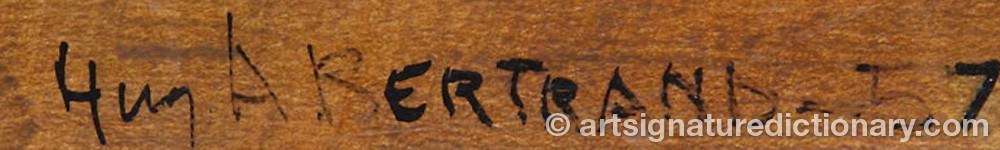 Authentic signature by Huguette Arthur BERTRAND on  artwork