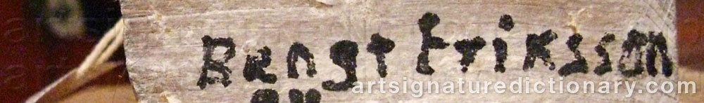 Authentic signature by Bengt ERIKSSON on  artwork