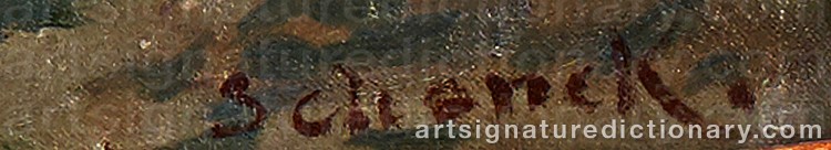 Authentic signature by August Friedrich SCHENCK on Painting/Watercolour artwork