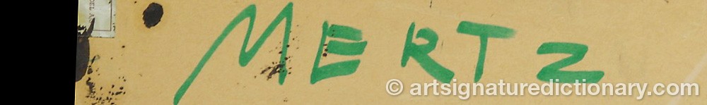 Authentic signature by Albert MERTZ on  artwork