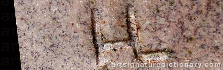 Authentic signature by Hugo LIISBERG on Sculpture artwork