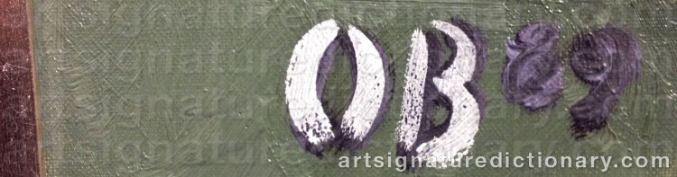 Authentic signature by Olle BAUMAN on  artwork