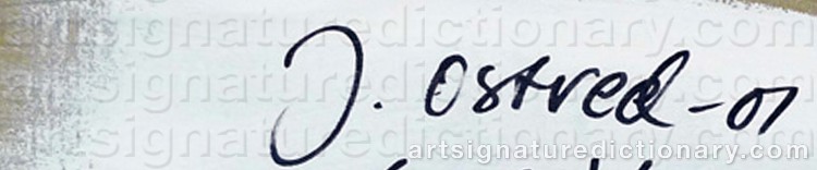 Authentic signature by John OSTVED on Painting/Watercolour artwork