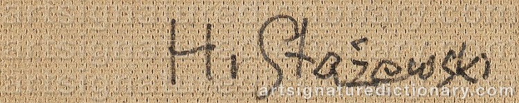 Authentic signature by Henryk STAZEWSKI on Painting/Watercolour artwork