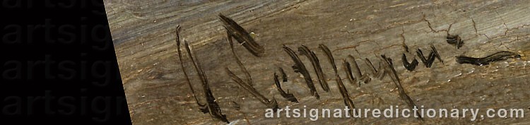 Authentic signature by Adrien Jean LE MAYEUR DE MERPRES on  artwork