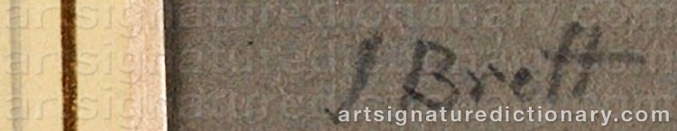 Authentic signature by John BRETT on  artwork