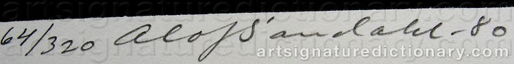 Authentic signature by Olof SANDAHL on artwork