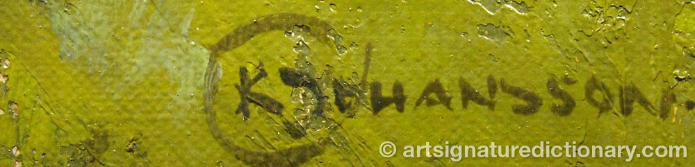 Authentic signature by Kerstin JOHANSSON on artwork