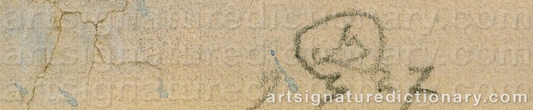 Signature by Mstislav Valerianovich DOBUZHINSKY