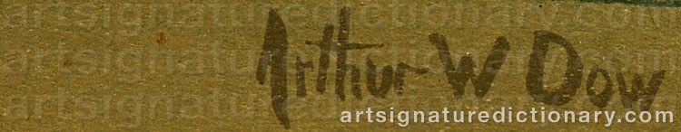 Authentic signature by Arthur Wesley DOW on  artwork