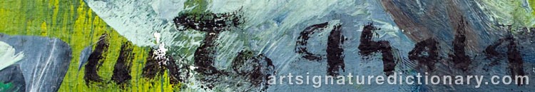 Authentic signature by Unto AHOLA on  artwork