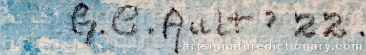 Authentic signature by George Copeland AULT on Painting/Watercolour artwork