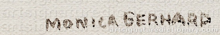 Authentic signature by Monica GERHARD on  artwork