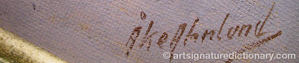 Authentic signature by Åke AHNLUND on  artwork