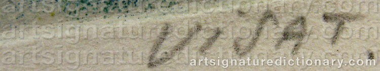 Authentic signature by George VISAT on artwork