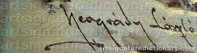 Authentic signature by Laszlo NEOGRADY on artwork