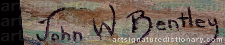 Authentic signature by John William BENTLEY on  artwork