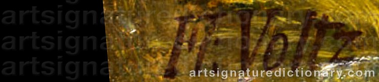 Authentic signature by Friedrich Johann VOLTZ on  artwork