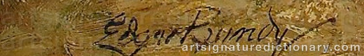Authentic signature by Edgar BUNDY on  artwork