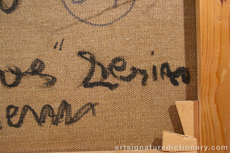 Close-up details showing Lars LERIN signature forgery characteristics