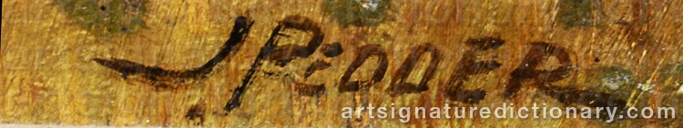 Authentic signature by John PEDDER on Painting/Watercolour artwork