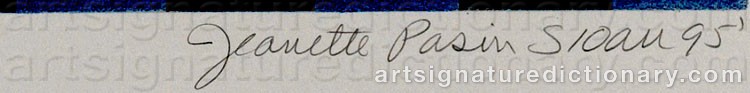 Authentic signature by Jeanette Pascin SLOAN on artwork