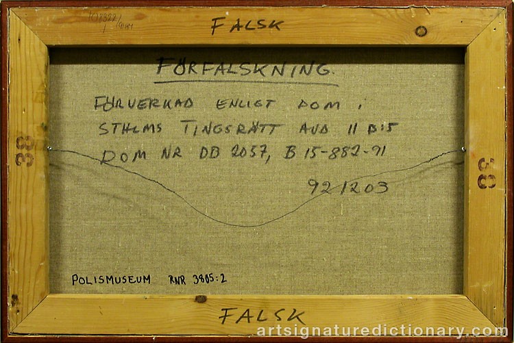 Close-up details showing Bengt LINDSTRÖM signature forgery characteristics