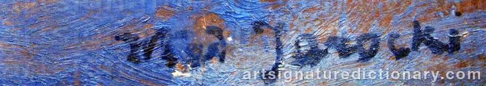 Authentic signature by Wladyslav Von JAROCKI on  artwork