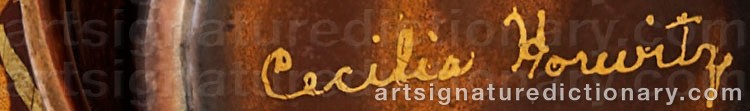 Authentic signature by Cecilia HORWITZ on  artwork