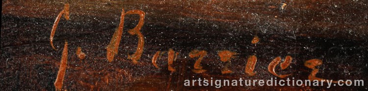 Authentic signature by Gustave BARRIER on  artwork