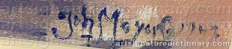 Authentic signature by Johannes MEYER ANDERSEN on  artwork