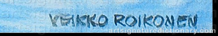 Authentic signature by Veikko ROIKONEN on artwork