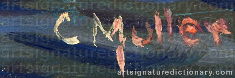 Authentic signature by Carl MÜLLER on Painting/Watercolour artwork