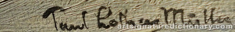 Authentic signature by Paul Lothar MÜLLER on  artwork
