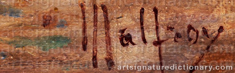 Authentic signature by Charles MALFROY on Painting/Watercolour artwork