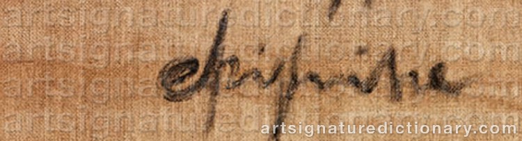 Authentic signature by Alfredo CHIGHINE on  artwork