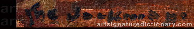 Authentic signature by Theodore JACKMAN on Painting/Watercolour artwork