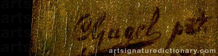 Authentic signature by Karl Adolf GUGEL on  artwork