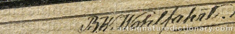 Authentic signature by Bernhard Wilhelm WOHLFAHRT on  artwork