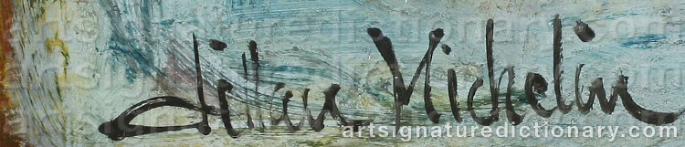 Authentic signature by Lillan MICHELIN on Painting/Watercolour artwork