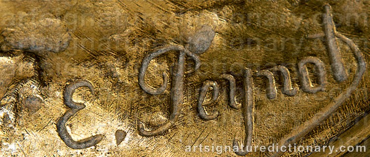 Authentic signature by Émile Edmond PEYNOT on Sculpture artwork