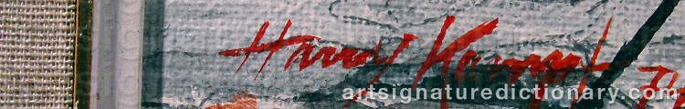 Authentic signature by Harry KAMPF on  artwork