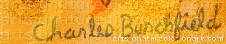 Authentic signature by Charles Ephraim BURCHFIELD on artwork