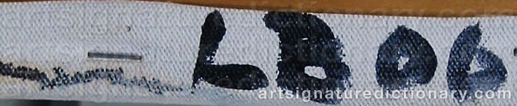 Authentic signature by Lis BRAMSEN on  artwork