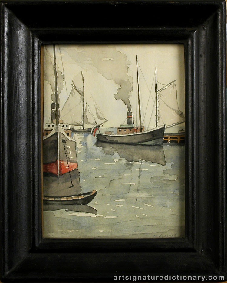 Close-up details showing Oscar KLEINEH signature forgery characteristics