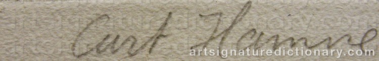 Authentic signature by Curt HAMNE on  artwork