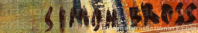 Authentic signature by Simon BROSS on  artwork