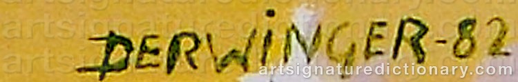 Authentic signature by Lennart DERWINGER on  artwork