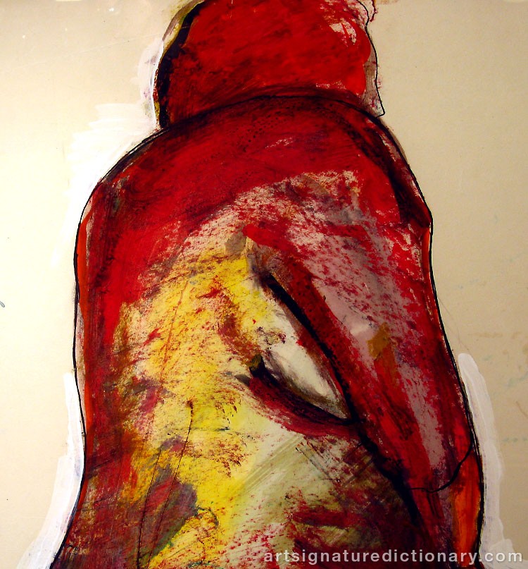 Close-up details showing Egon SCHIELE signature forgery characteristics