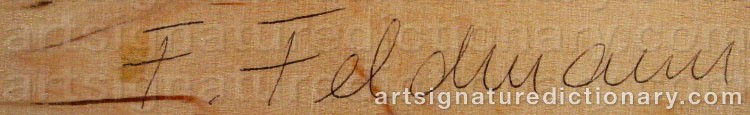 Authentic signature by Friederike FELDMANN on  artwork